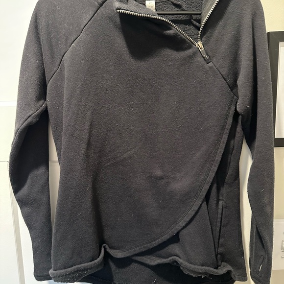 Black Women's Asymmetrical Zip Sweatshirt - Picture 2 of 6